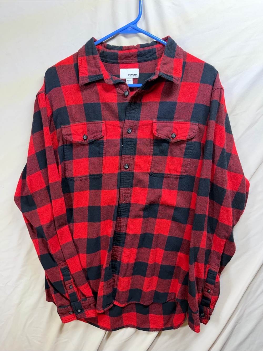 Sonoma Red and Black Plaid Flannel Shirt